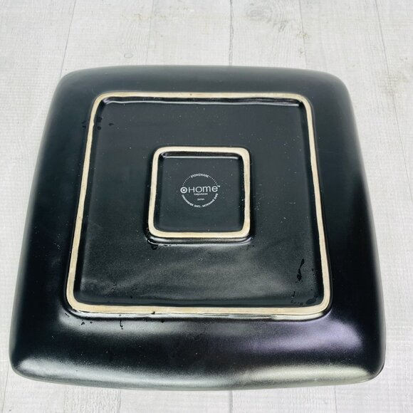 Home Target TAMARASK Red Blocks Black Coupe Square Stoneware Dinner Plates Set 2 - Picture 5 of 13